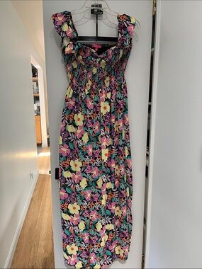 Flying Tomato Multicolor Floral Smocked Maxi Jumpsuit